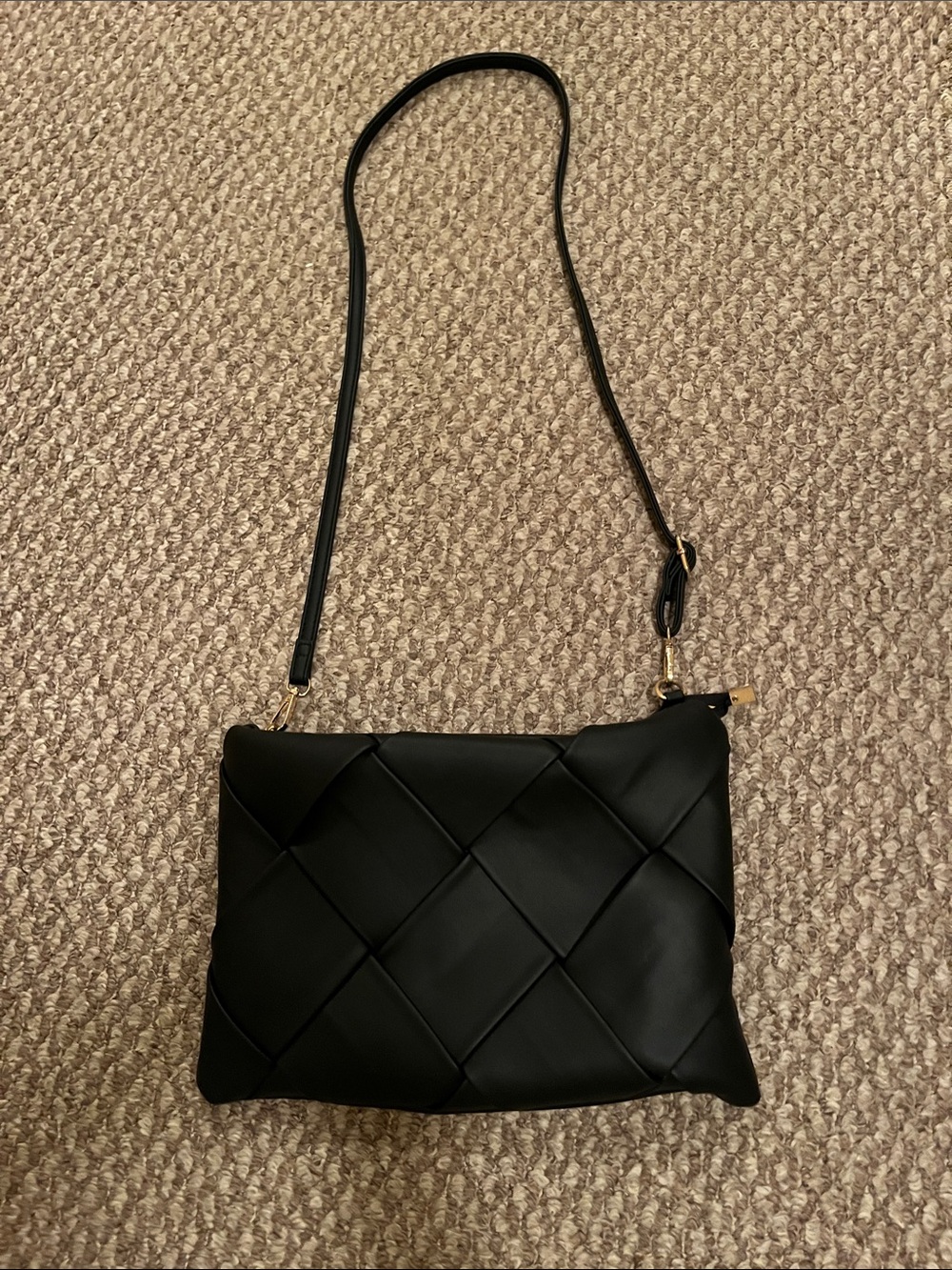 Anthropologie Black Wide Woven Crossbody Bag – Bottega Inspired